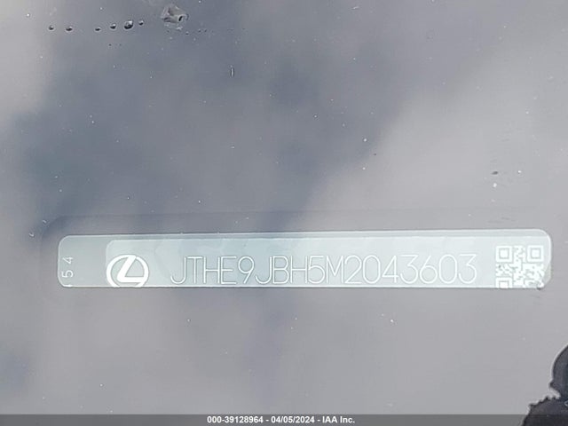 JTHE9JBH5M2043603 Lexus Ux 250h F Sport