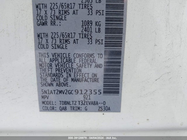 Nissan ROGUE SV 2016 5N1AT2MV2GC912355 Image 9
