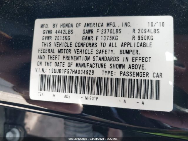 19UUB1F57HA004929 Acura Tlx Technology Package