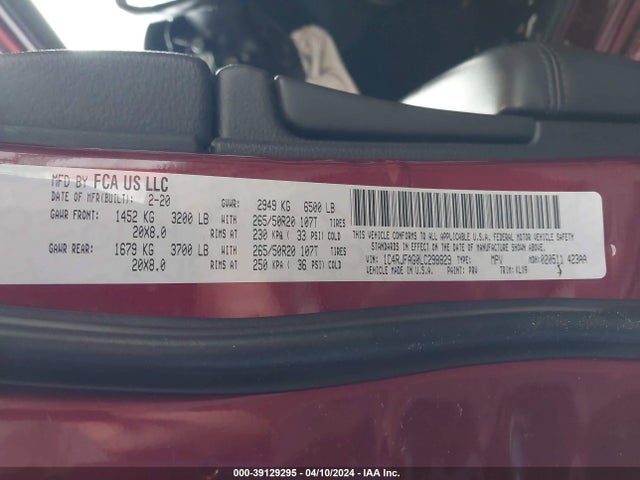 1C4RJFAG0LC298829 Jeep Grand Cherokee Altitude 4x4