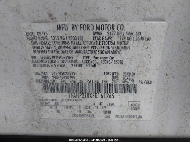 1FAHP2J8XFG161265 Ford Taurus Limited