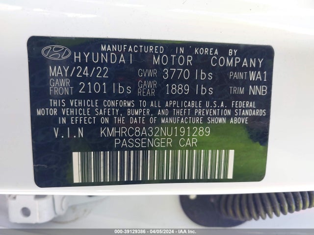 Hyundai Venue Limited 2022 KMHRC8A32NU191289 Image 9