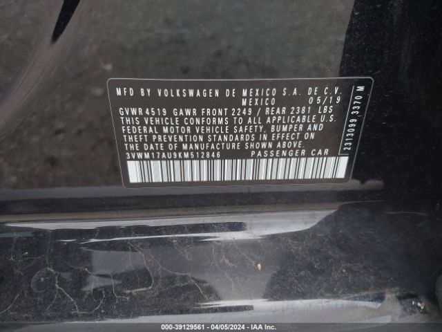 3VWM17AU9KM512846 Volkswagen Golf Alltrack Tsi S/tsi Se/tsi Sel