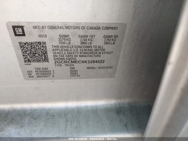 2GCRCMECXK1194522 Chevrolet Silverado 1500 Ld Silverado Custom