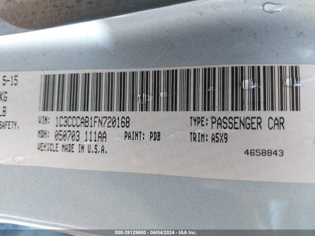 Chrysler 200 Limited 2015 1C3CCCAB1FN720168 Image 9
