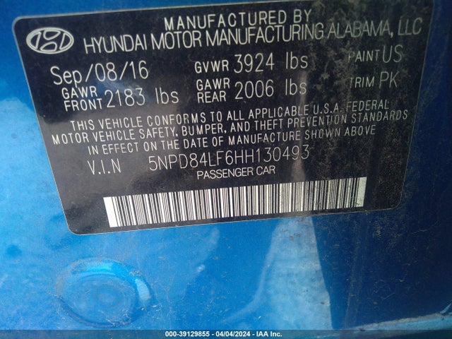 Hyundai ELANTRA SE 2017 5NPD84LF6HH130493 Image 9
