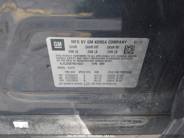 KL4CJASB7HB116241 Buick Encore Preferred