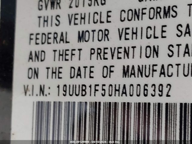 19UUB1F50HA006392 Acura Tlx Technology Package