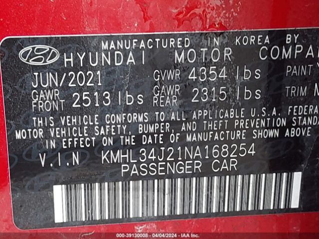 KMHL34J21NA168254 Hyundai Sonata Limited