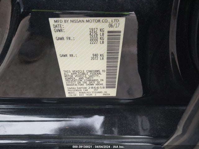 Nissan Altima 2.5 Sr 2017 1N4AL3AP1HC286658 Image 9
