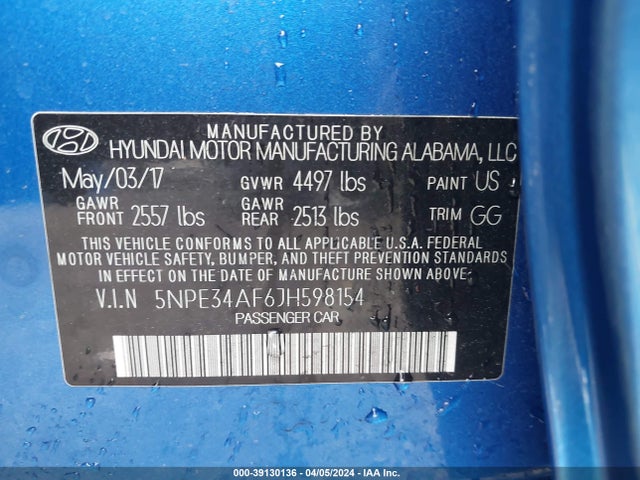 Hyundai SONATA SEL 2018 5NPE34AF6JH598154 Image 9