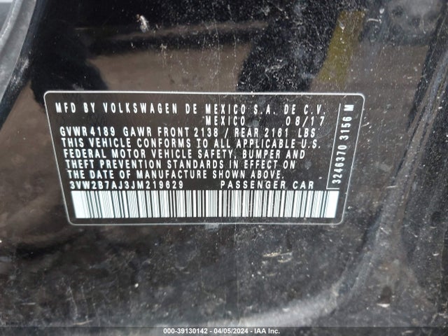 Volkswagen Jetta 1.4t S 2018 3VW2B7AJ3JM219629 Image 9