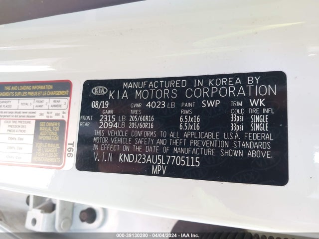 KIA SOUL LX 2020 KNDJ23AU5L7705115 Image 9