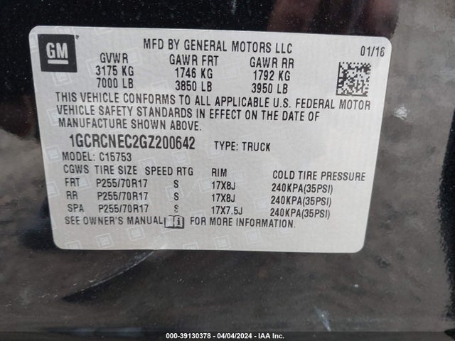 Chevrolet Silverado 1500 Ls 2016 1GCRCNEC2GZ200642 Image 9