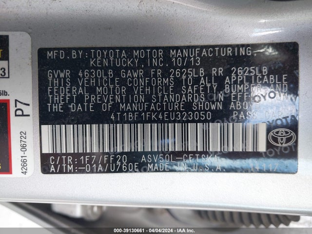 Toyota CAMRY SE 2014 4T1BF1FK4EU323050 Image 9