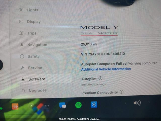 7SAYGDEF9NF405210 Tesla Model Y Performance Dual Motor All-wheel Drive
