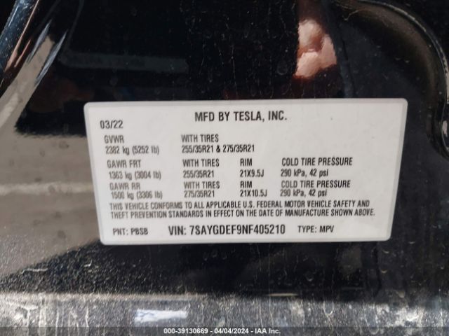 7SAYGDEF9NF405210 Tesla Model Y Performance Dual Motor All-wheel Drive