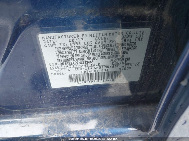 Nissan SENTRA SV 2017 3N1AB7AP7HL713448 Image 9