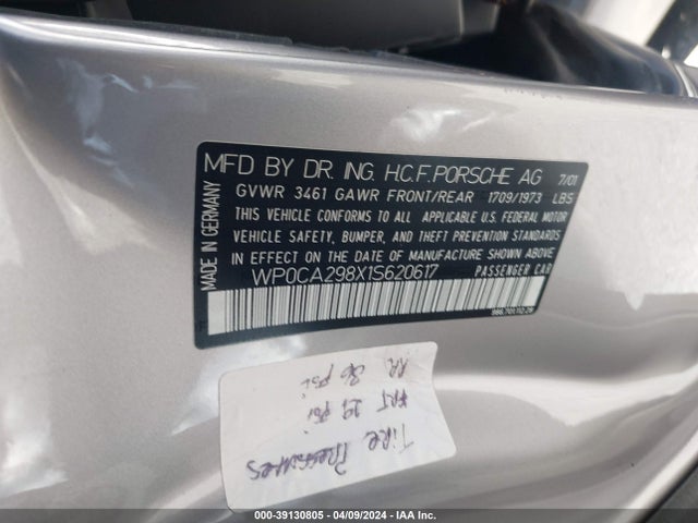 2001 PORSCHE BOXSTER WP0CA298X1S620617 Photo 8