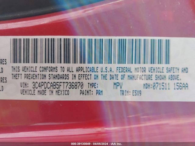 3C4PDCAB5FT736870 Dodge Journey American Value Pkg
