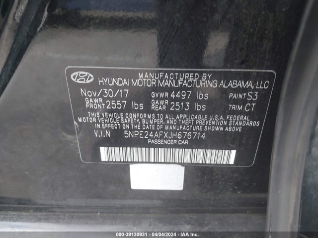 Hyundai SONATA SE 2018 5NPE24AFXJH676714 Image 9