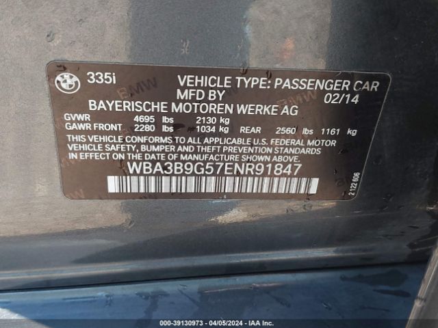 WBA3B9G57ENR91847 BMW 335i Xdrive