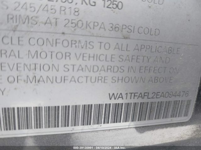 WA1TFAFL2EA094476 Audi Allroad 2.0t Premium