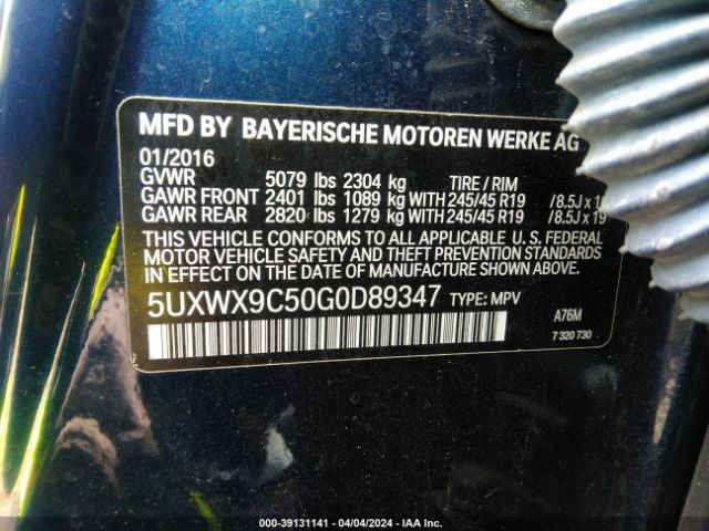 5UXWX9C50G0D89347 BMW X3 Xdrive28i