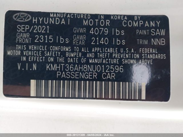 KMHT36AH8NU012596 Hyundai VELOSTER N