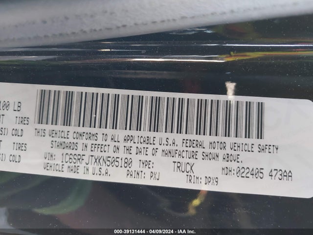 RAM 1500 Laramie  4x4 5'7 Box 2019 1C6SRFJTXKN505180 Image 9