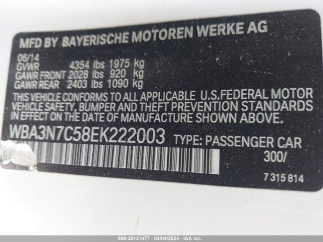 WBA3N7C58EK222003 BMW 428i