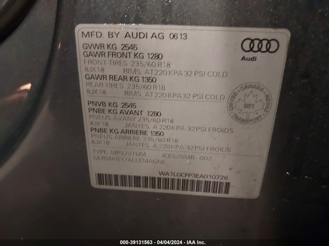 WA1LGCFP3EA010726 Audi Q5/sq5