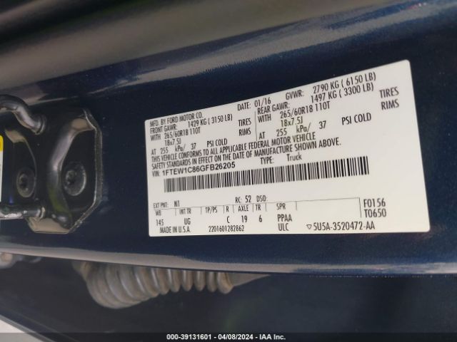 1FTEW1C86GFB26205 Ford F-150 Xlt