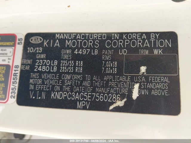KIA Sportage Ex 2014 KNDPC3AC5E7560286 Image 9