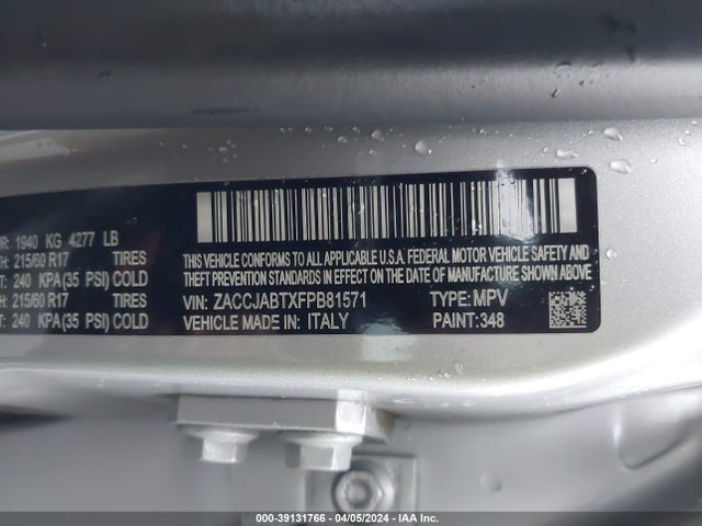 ZACCJABTXFPB81571 Jeep Renegade Latitude
