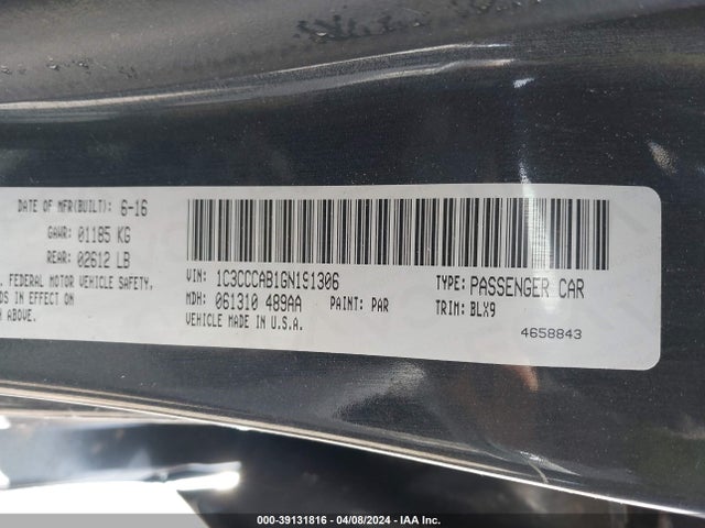 Chrysler 200 Limited Platinum 2016 1C3CCCAB1GN191306 Image 9