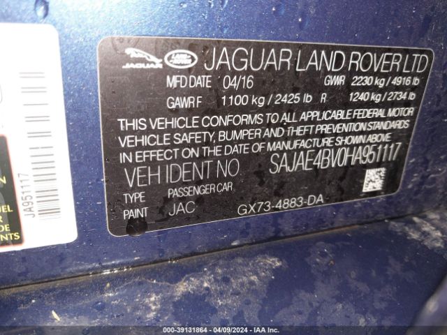 SAJAE4BV0HA951117 Jaguar Xe 35t Prestige