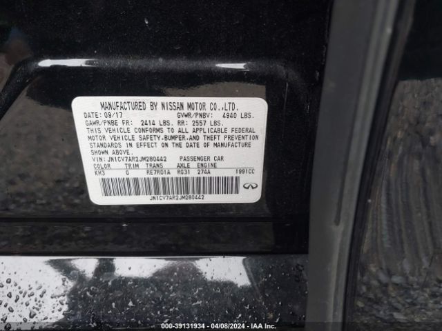 JN1CV7AR2JM280442 Infiniti Q50 2.0t Pure
