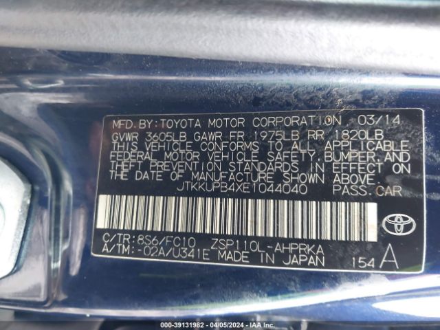 JTKKUPB4XE1044040 Scion XD