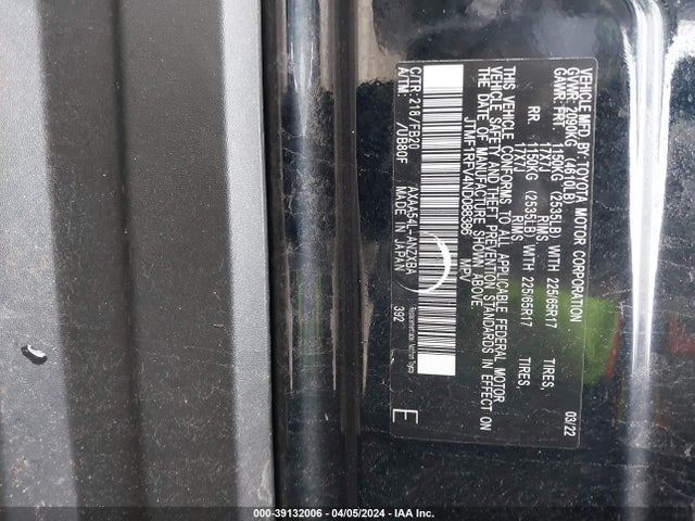 Toyota RAV4 LE 2022 JTMF1RFV4ND088386 Image 9