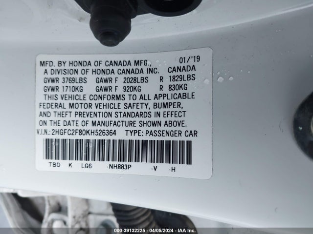 Honda Civic Sport 2019 2HGFC2F80KH526364 Image 9