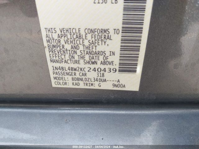 1N4BL4BW2KC240439 Nissan Altima 2.5 S