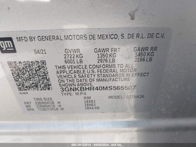 Chevrolet Blazer Awd 2lt 2021 3GNKBHR40MS565507 Image 9