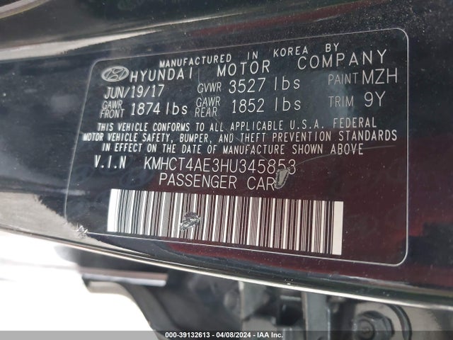 Hyundai ACCENT SE 2017 KMHCT4AE3HU345853 Image 9