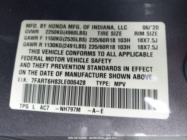 7FART6H83LE006428 Honda Cr-v Hybrid Ex-l