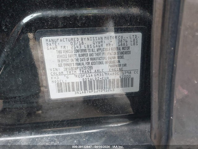Nissan SENTRA SV 2018 3N1AB7AP1JY291265 Image 9