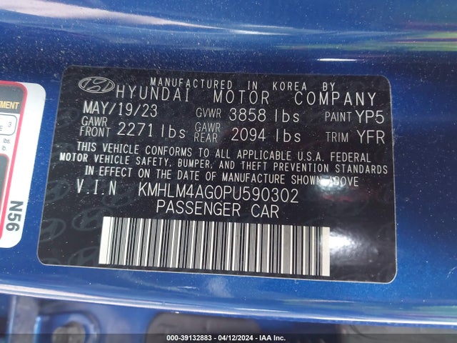 Hyundai ELANTRA SEL 2023 KMHLM4AG0PU590302 Image 9