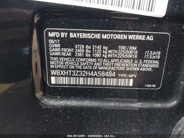 2017 BMW X1 XDRIVE28I VIN: WBXHT3Z32H4A58484
