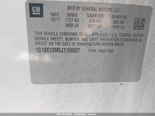 Chevrolet Cruze Lt Auto 2018 1G1BE5SM5J7158827 Image 9