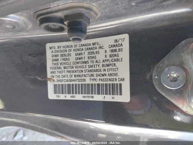 Honda CIVIC SI 2017 2HGFC3A56HH752209 Image 9